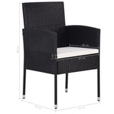 NNEVL 7 Piece Garden Dining Set Poly Rattan Black