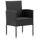 NNEVL 7 Piece Garden Dining Set Poly Rattan Black