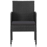 NNEVL 7 Piece Garden Dining Set Poly Rattan Black