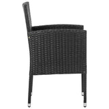 NNEVL 7 Piece Garden Dining Set Poly Rattan Black