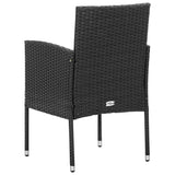 NNEVL 7 Piece Garden Dining Set Poly Rattan Black