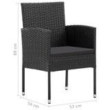 NNEVL 7 Piece Garden Dining Set Poly Rattan Black
