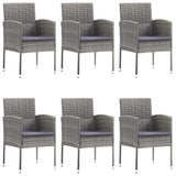 NNEVL 7 Piece Garden Dining Set Poly Rattan Anthracite & Grey