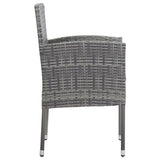 NNEVL 7 Piece Garden Dining Set Poly Rattan Anthracite & Grey