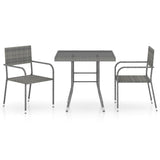 NNEVL 3 Piece Garden Dining Set Poly Rattan Anthracite & Grey