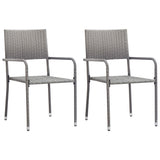 NNEVL 3 Piece Garden Dining Set Poly Rattan Anthracite & Grey