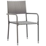 NNEVL 3 Piece Garden Dining Set Poly Rattan Anthracite & Grey
