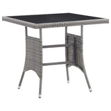 NNEVL 3 Piece Garden Dining Set Poly Rattan Anthracite & Grey