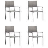 NNEVL 5 Piece Garden Dining Set Poly Rattan Anthracite & Grey