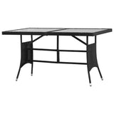 NNEVL 7 Piece Garden Dining Set Poly Rattan Black