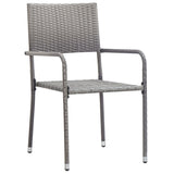 NNEVL 7 Piece Garden Dining Set Poly Rattan Anthracite & Grey