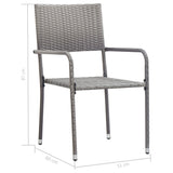 NNEVL 7 Piece Garden Dining Set Poly Rattan Anthracite & Grey