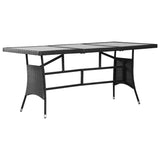 NNEVL 9 Piece Garden Dining Set Poly Rattan Black