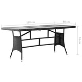 NNEVL 9 Piece Garden Dining Set Poly Rattan Black