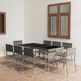 NNEVL 9 Piece Garden Dining Set Poly Rattan Anthracite & Grey