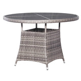 NNEVL 7 Piece Garden Dining Set Poly Rattan Anthracite & Grey