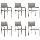 NNEVL 7 Piece Garden Dining Set Poly Rattan Anthracite & Grey