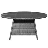NNEVL 7 Piece Garden Dining Set Poly Rattan Anthracite & Grey