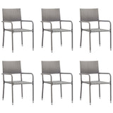 NNEVL 7 Piece Garden Dining Set Poly Rattan Anthracite & Grey