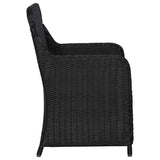 NNEVL 9 Piece Garden Dining Set Poly Rattan Black