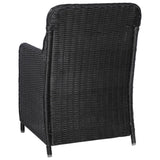 NNEVL 9 Piece Garden Dining Set Poly Rattan Black