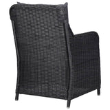 NNEVL 7 Piece Garden Dining Set Poly Rattan Black