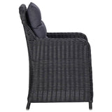 NNEVL 9 Piece Garden Dining Set Poly Rattan Black