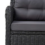 NNEVL 9 Piece Garden Dining Set Poly Rattan Black