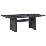 NNEVL 7 Piece Garden Dining Set Poly Rattan Black