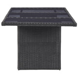 NNEVL 7 Piece Garden Dining Set Poly Rattan Black