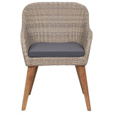 NNEVL 7 Piece Garden Dining Set Poly Rattan Brown
