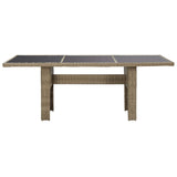 NNEVL 7 Piece Garden Dining Set Poly Rattan Brown