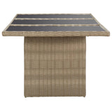 NNEVL 7 Piece Garden Dining Set Poly Rattan Brown