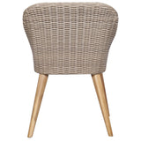 NNEVL 7 Piece Garden Dining Set Poly Rattan Brown