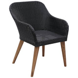 NNEVL 9 Piece Garden Dining Set Poly Rattan Black
