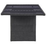 NNEVL 9 Piece Garden Dining Set Poly Rattan Black