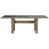 NNEVL 9 Piece Garden Dining Set Poly Rattan Brown