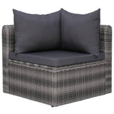 NNEVL 9 Piece Garden Lounge Set with Cushions Poly Rattan Grey