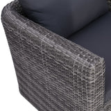 NNEVL 9 Piece Garden Lounge Set with Cushions Poly Rattan Grey