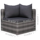 NNEVL 9 Piece Garden Lounge Set with Cushions Poly Rattan Grey