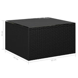 NNEVL 7 Piece Garden Lounge Set with Cushions Poly Rattan Black