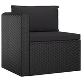 NNEVL 9 Piece Garden Lounge Set with Cushions Poly Rattan Black