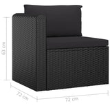NNEVL 9 Piece Garden Lounge Set with Cushions Poly Rattan Black