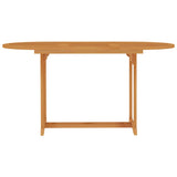 NNEVL 5 Piece Garden Dining Set Solid Teak Wood