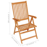 NNEVL 5 Piece Garden Dining Set Solid Teak Wood
