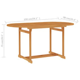 NNEVL 5 Piece Garden Dining Set with Grey Cushions Solid Teak Wood