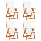 NNEVL 5 Piece Garden Dining Set with Cushions Solid Teak Wood