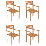 NNEVL 5 Piece Garden Dining Set Solid Teak Wood