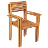NNEVL 5 Piece Garden Dining Set Solid Teak Wood