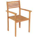NNEVL 5 Piece Garden Dining Set Solid Teak Wood